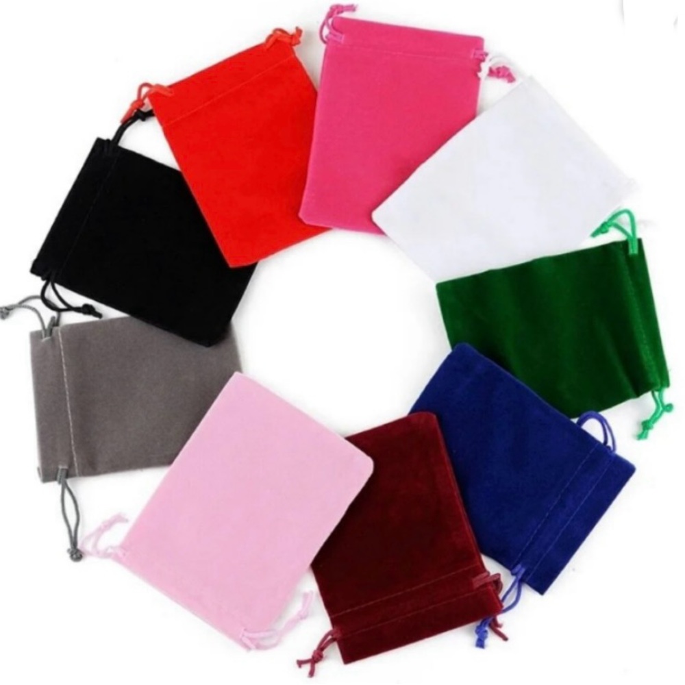 Assorted Set of Velvet Drawstring Bags